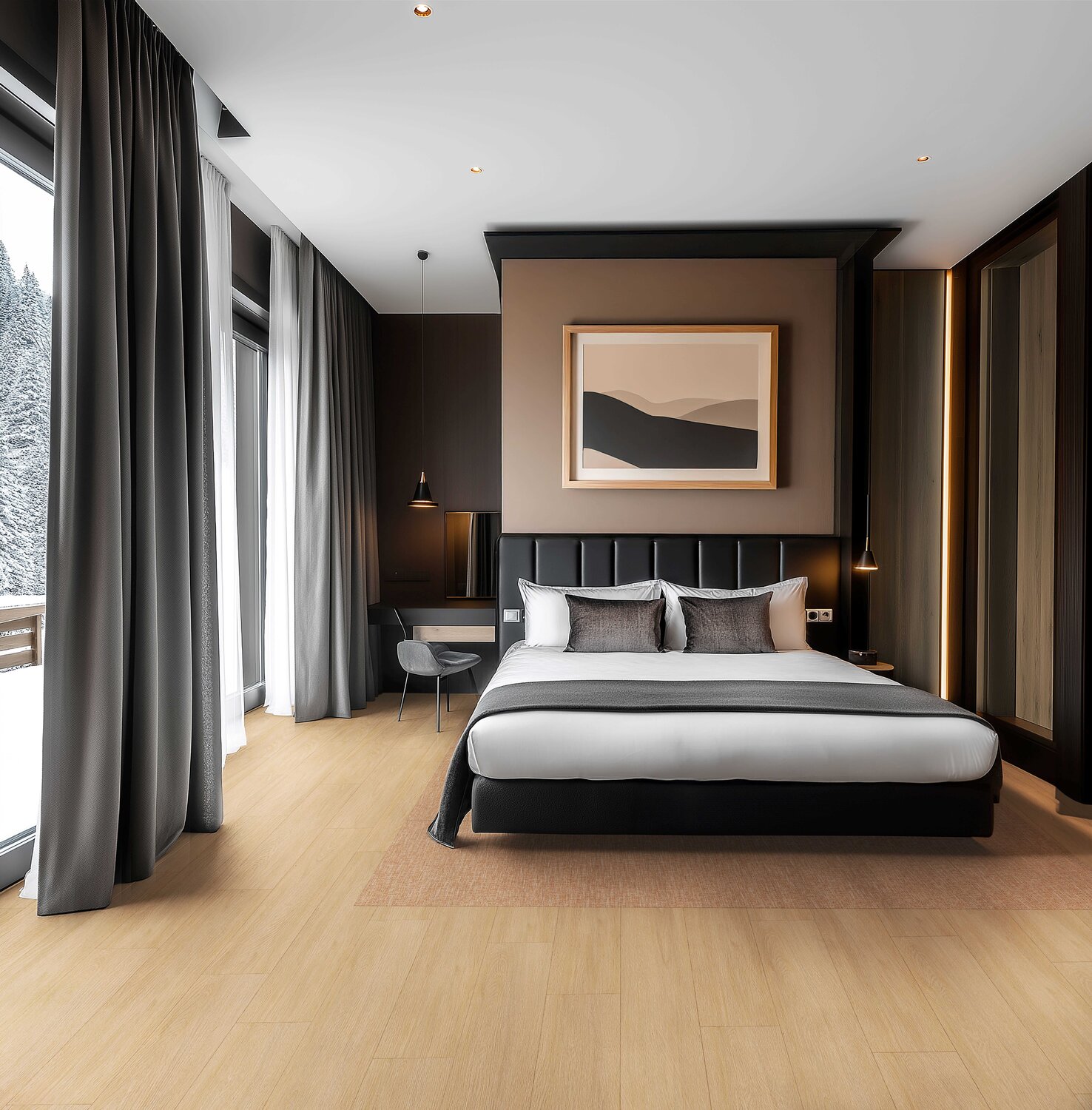 Moderne skandinavisk gulv med lyst design